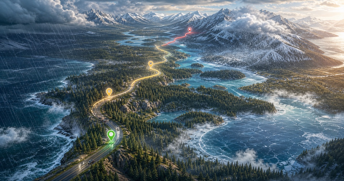 Canada routes route weather hub illustration
