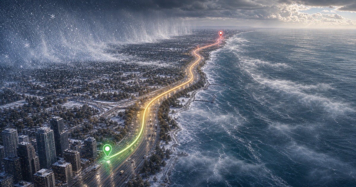 Chicago to Milwaukee route weather planning image