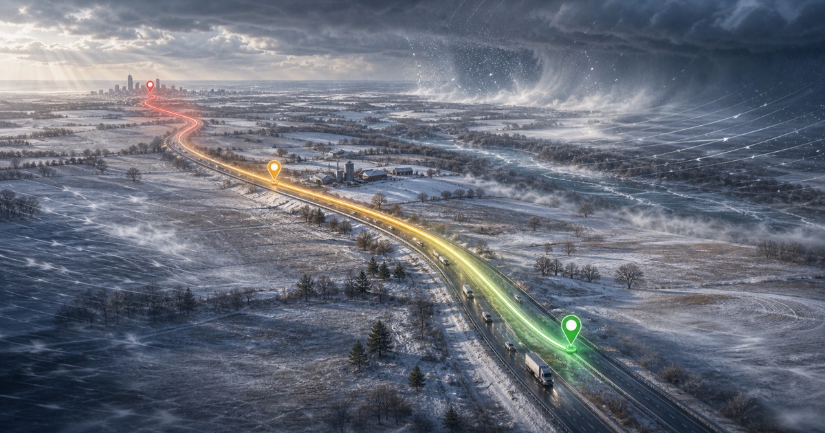Chicago to Minneapolis route weather planning image