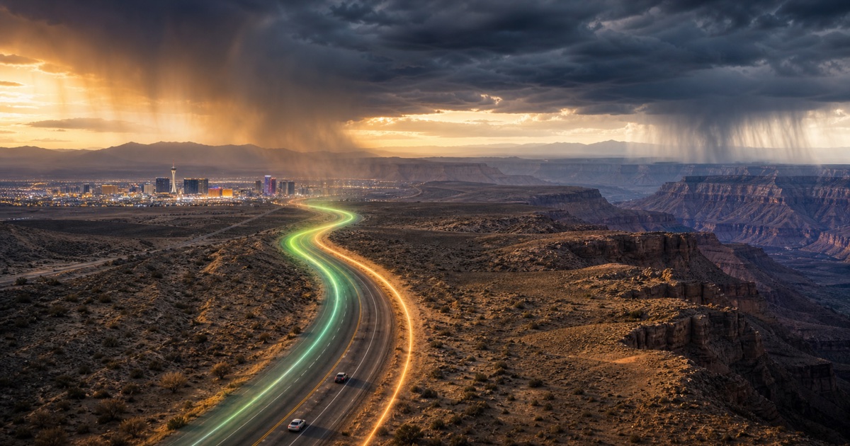 Las Vegas to Grand Canyon route weather planning image