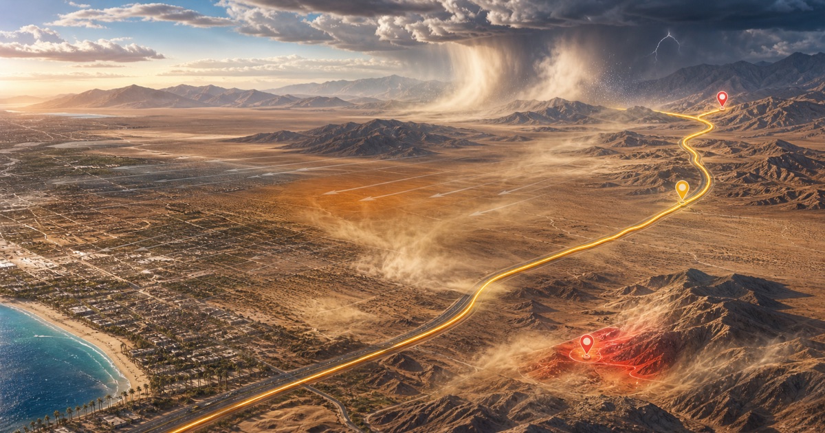 Los Angeles to Las Vegas route weather planning image