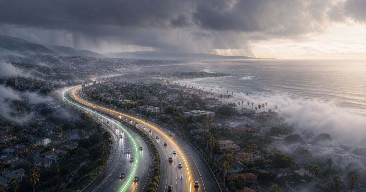 Los Angeles to San Diego route weather planning image