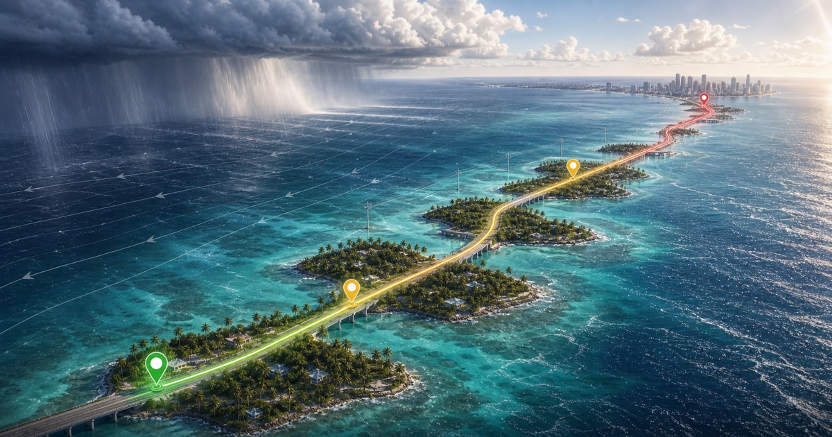 Miami to Key West route weather planning image