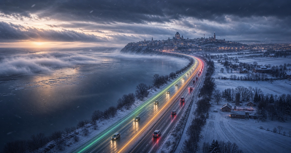 Montreal to Quebec City route weather planning image