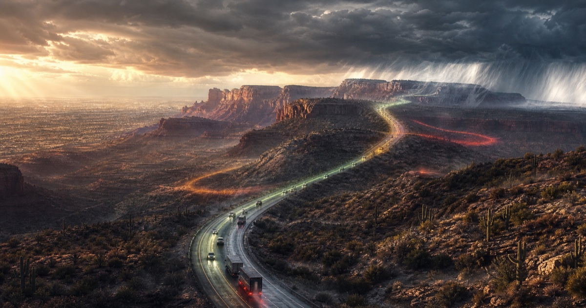 Phoenix to Grand Canyon route weather planning image