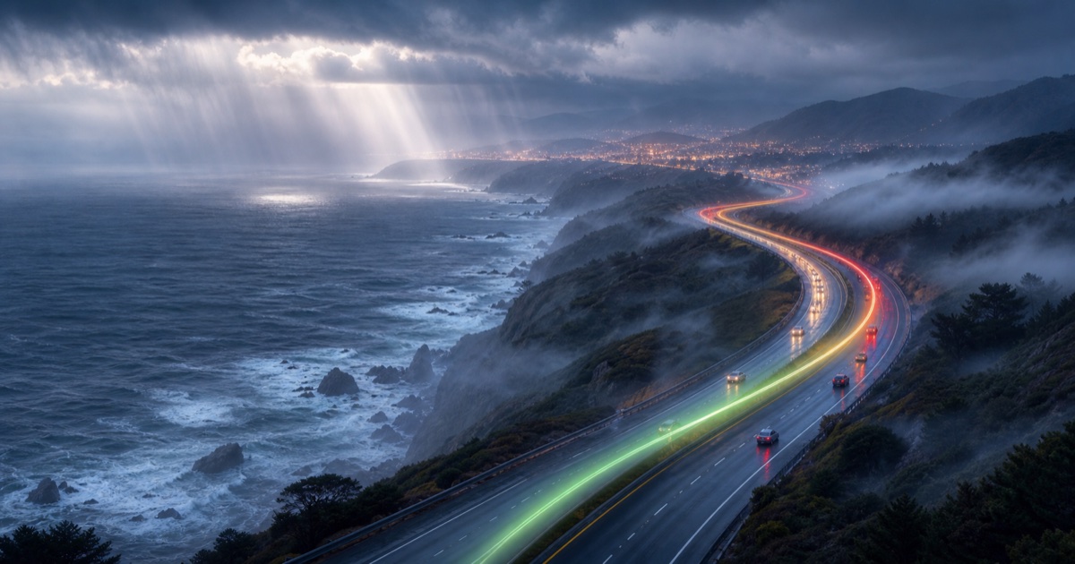 San Francisco to Los Angeles route weather planning image