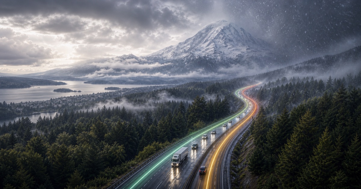 Seattle to Mount Rainier route weather planning image