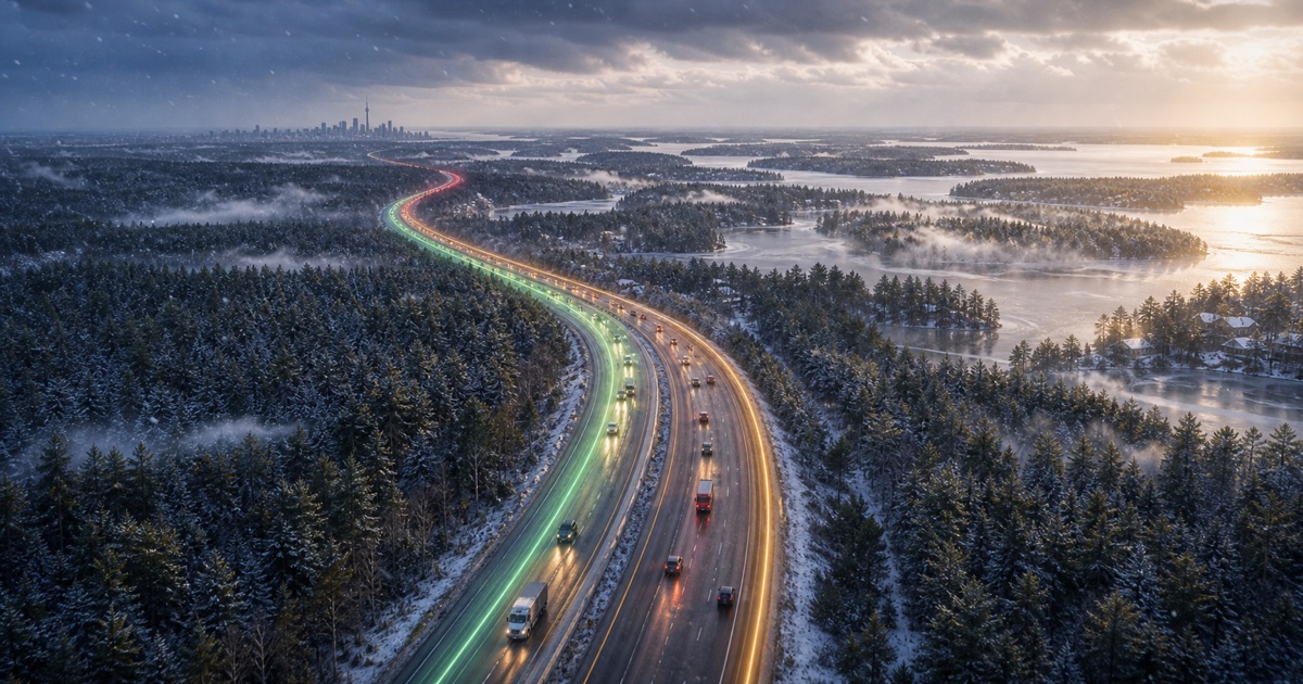 Toronto to Muskoka route weather planning image