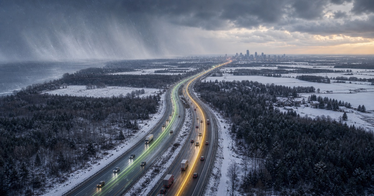 Toronto to Ottawa route weather planning image